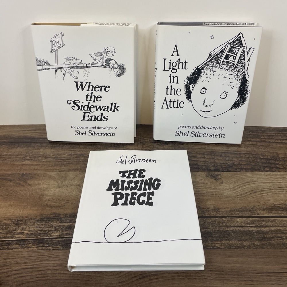 Shel Silverstein Hard Cover Books Light In Attic Missing Piece Sidewalk Ends